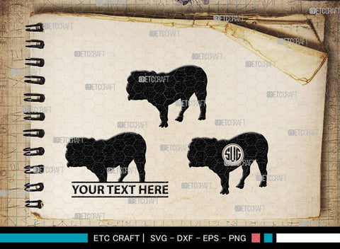 Bulldog Monogram, Bulldog Silhouette, Bulldog SVG, Dog Svg, Pit Bull Svg, Chihuahua Svg, SB00232 SVG ETC Craft 