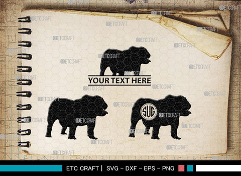 Bulldog Monogram, Bulldog Silhouette, Bulldog SVG, Dog Svg, Pit Bull Svg, Chihuahua Svg, SB00232 SVG ETC Craft 