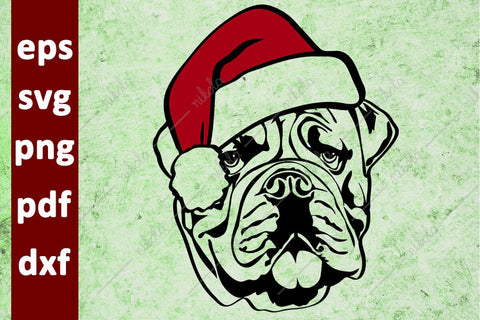 Bulldog Santa Hat Cut File Clipart PNG SVG EPS DXF PDF SVG nikola 