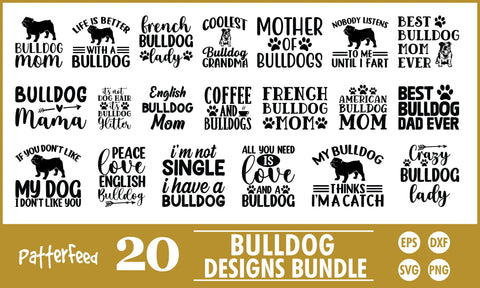 Bulldog SVG Designs Bundle SVG PatternFeed8 
