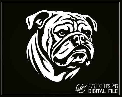 Bulldog SVG for black shirt SVG Boertiek 