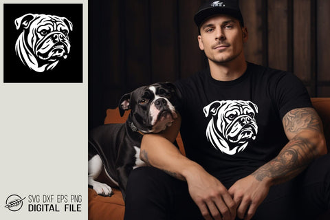 Bulldog SVG for black shirt SVG Boertiek 