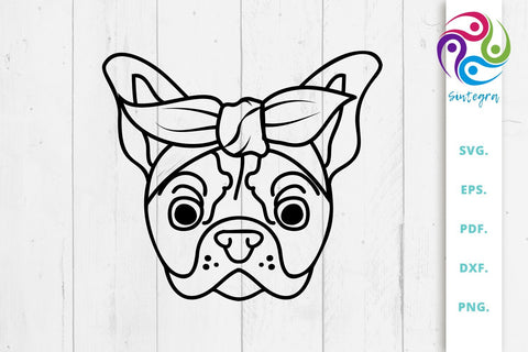 Bulldog With Bandana SVG File SVG Sintegra 