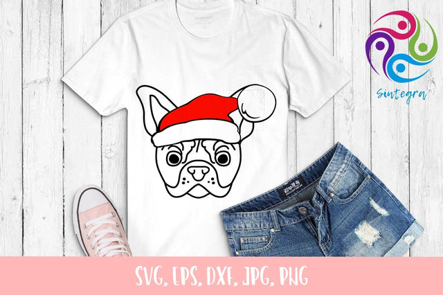 Bulldog With Christmas Hat SVG File SVG Sintegra 