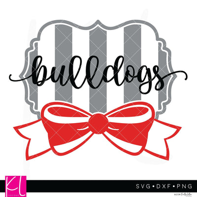 Bulldogs and Bow Wide Stripe Frame SVG Kelly Lollar Designs 