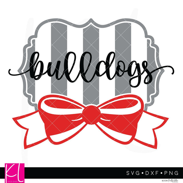Bulldogs and Bow Wide Stripe Frame SVG Kelly Lollar Designs 