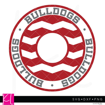 Bulldogs Chevron Monogram Frame SVG Kelly Lollar Designs 