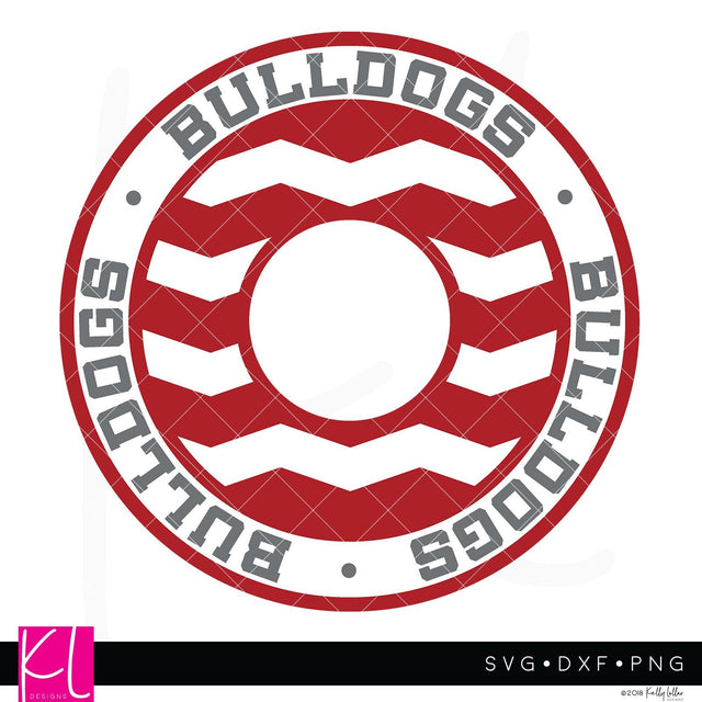 Bulldogs Chevron Monogram Frame SVG Kelly Lollar Designs 