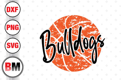 Bulldogs Distressed Basketball SVG, PNG, DXF Files SVG BMDesign 