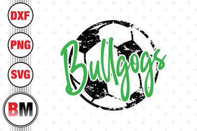 Bulldogs Distressed Soccer SVG, PNG, DXF Files SVG BMDesign 