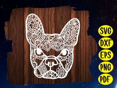 Bulldogs Face Flower Paper cut SVG Johan Ru designs 