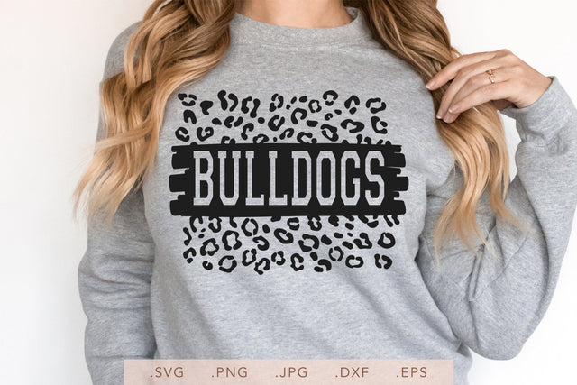 Bulldogs Leopard Design SVG DXF JPG PNG EPS | School Team Spirit | Team Shirt Sublimation SVG Nanda Bayu 