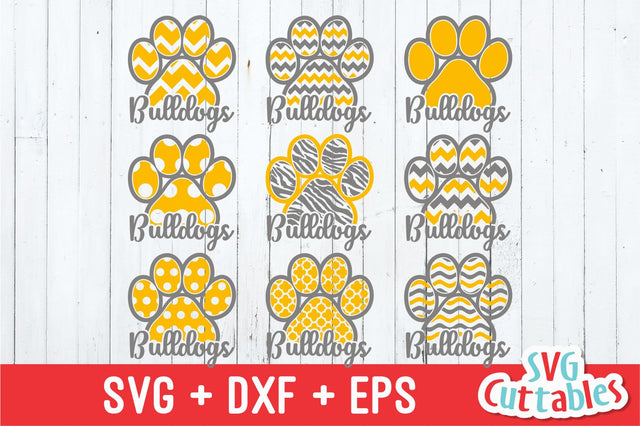 Bulldogs Paw Prints SVG Svg Cuttables 