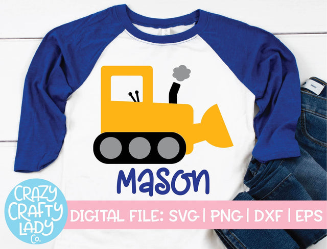 Bulldozer | Construction SVG Cut File SVG Crazy Crafty Lady Co. 