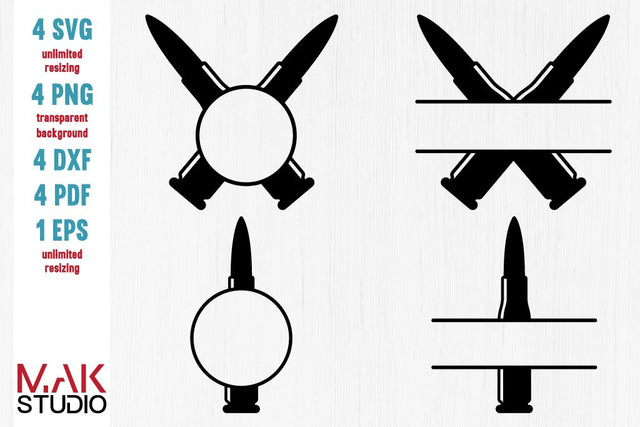 Bullet monogram bundle svg, Bullet monogram svg bundle, Bullet monogram frame svg, Bullet monogram mini bundles SVG MAKStudion 