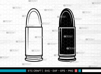 Bullet SVG, Gun Bullet Svg, Ammo Svg, Munition Svg, Bullets Sign Svg, Bullet Svg SVG ETC Craft 