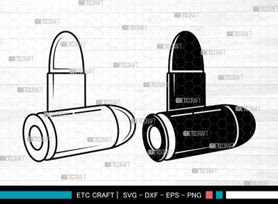 Bullet SVG, Gun Bullet Svg, Ammo Svg, Munition Svg, Bullets Sign Svg, Bullet Svg SVG ETC Craft 