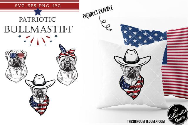 Bullmastiff Dog Patriotic Cut files and Sublimation SVG Loveleen Kaur 