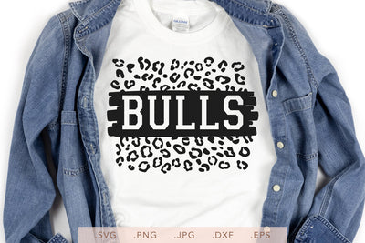 Bulls Leopard Design SVG DXF JPG PNG EPS | School Team Spirit | Team Shirt Sublimation SVG Nanda Bayu 
