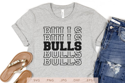 Bulls Stacked SVG DXF JPG PNG EPS | School Team Spirit | Team Shirt Sublimation SVG Nanda Bayu 