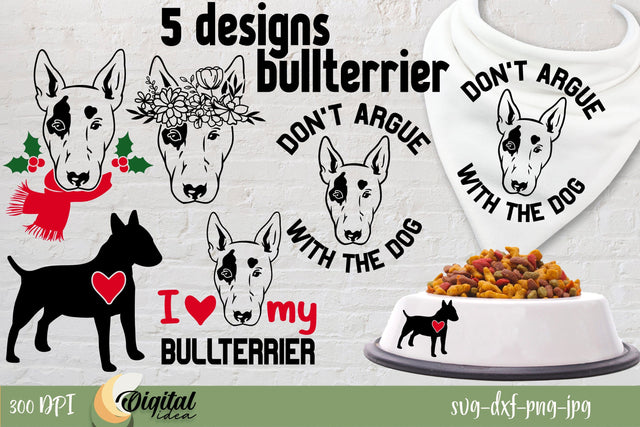 Bullterrier ClipArt SVG Design | Dog SVG Bundle | Dog Silhouette SVG Evgenyia Guschina 
