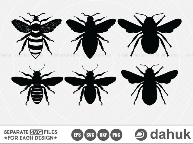 Bumble Bee, Bumble Bee Flying Silhouette, eps, dxf, clipart, svg files, png, cricut,cut file SVG dahukdesign 