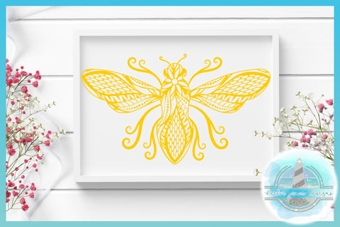 Bumble Bee Mandala Zentangle SVG SVG Harbor Grace Designs 