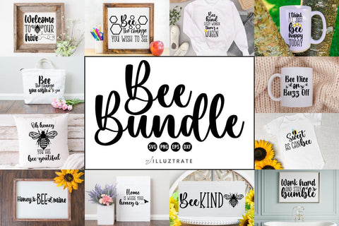 Bumble Bee SVG Cut File Bundle | Bee Cutting Files SVG Illuztrate 