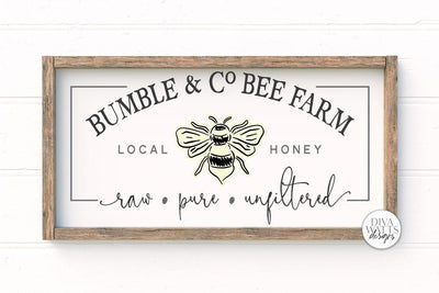 Bumble & Co Bee Farm SVG | Farmhouse Bees Sign | dxf and more SVG Diva Watts Designs 