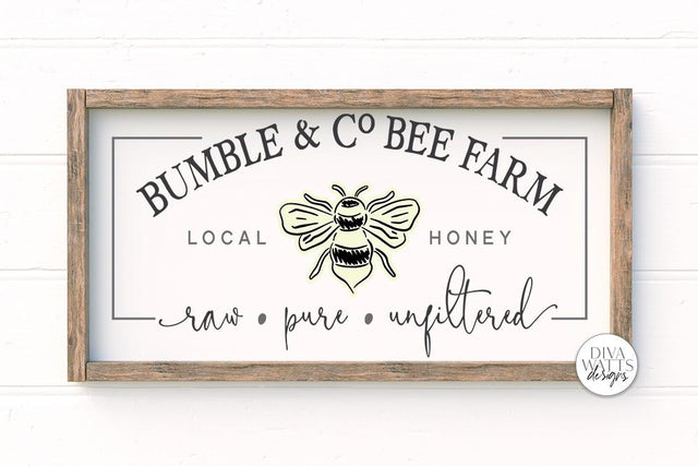 Bumble & Co Bee Farm SVG | Farmhouse Bees Sign | dxf and more SVG Diva Watts Designs 