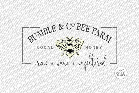 Bumble & Co Bee Farm SVG | Farmhouse Bees Sign | dxf and more SVG Diva Watts Designs 