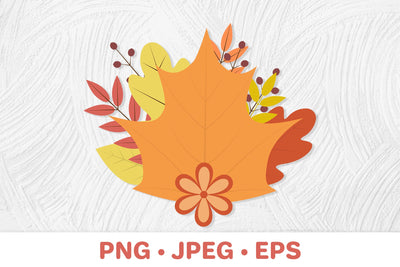 Bunch of colorful fall leaves and flowers Sublimation design Sublimation LaBelezoka 