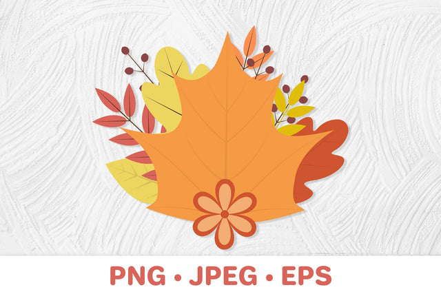 Bunch of colorful fall leaves and flowers Sublimation design Sublimation LaBelezoka 