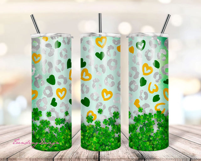 Bundle 20oz Skinny Tumbler Design Sublimation Template St.Patrick's Day, Heart Skinny Design, Wrap Sublimation Straight&Tapered Tumbler,Png Sublimation TrendingDesign 