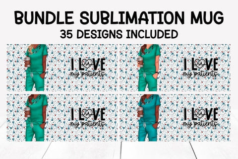 Bundle 35 nurse and doctor sublimation mug designs Sublimation Marilakits 