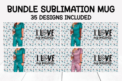 Bundle 35 nurse and doctor sublimation mug designs Sublimation Marilakits 