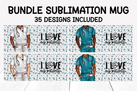 Bundle 35 nurse and doctor sublimation mug designs Sublimation Marilakits 