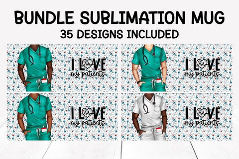 Bundle 35 nurse and doctor sublimation mug designs Sublimation Marilakits 