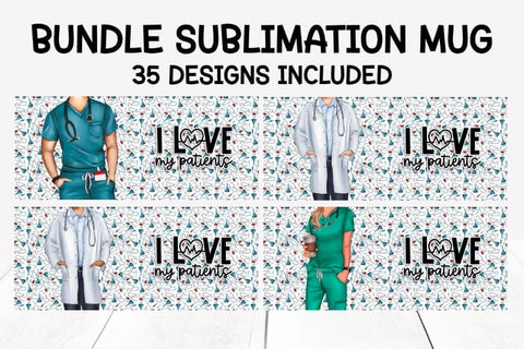 Bundle 35 nurse and doctor sublimation mug designs Sublimation Marilakits 