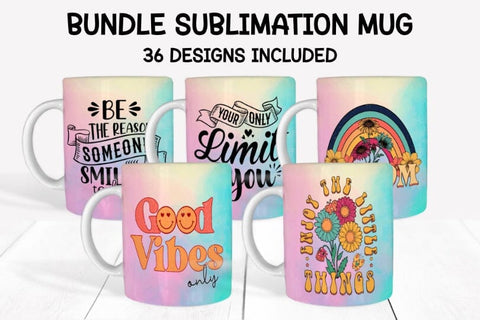 Bundle 36 mug sublimation designs with motivational quotes Sublimation Marilakits 