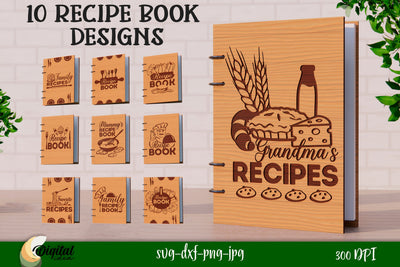 Bundle. 3D Kitchen Book Laser Cut.Decor SVG. Recipe book Laser Cut. SVG Evgenyia Guschina 