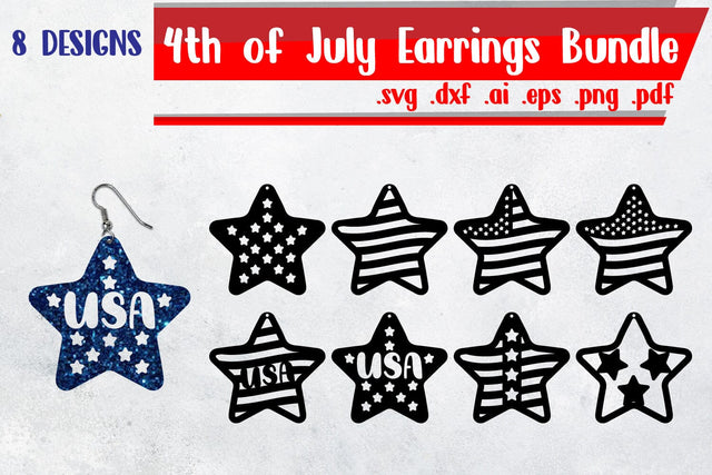 Bundle | 4th of July Earrings SVG zafrans studio 