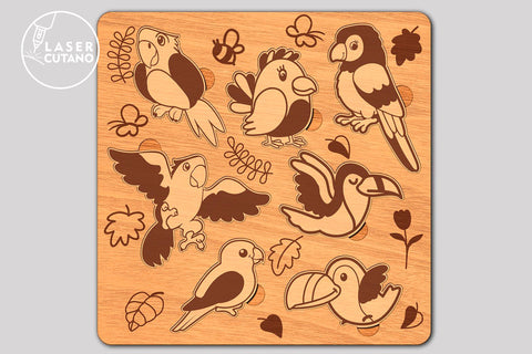 BUNDLE 8 KIDS PUZZLE Multilayer Laser Cut Files, Mandala, SVG for Kids, Craft Kits, 3D Designs, Mini Design Bundles SVG LaserCutano 