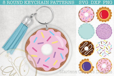 Bundle 96 Files Round Keychain Patterns SVG Marlene Campos 