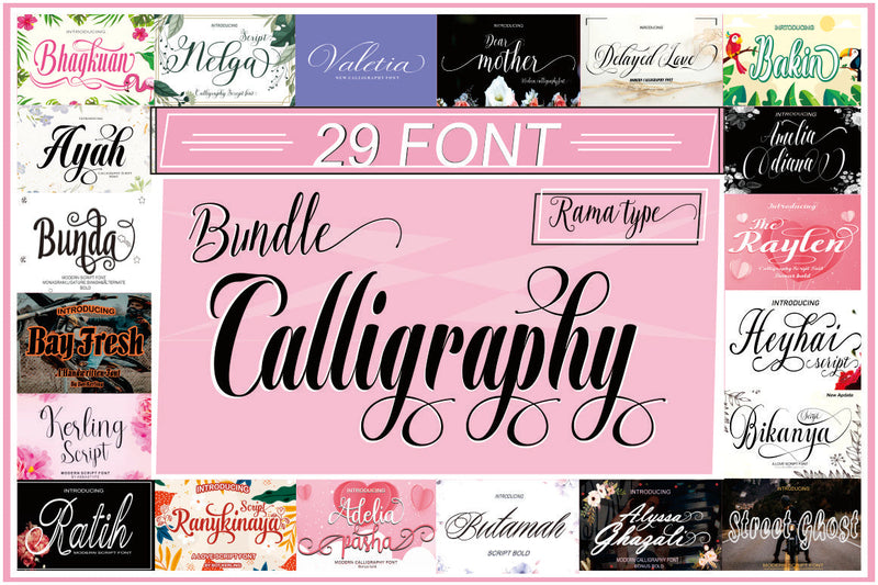 Bundle Calligraphy Font Rama Type 