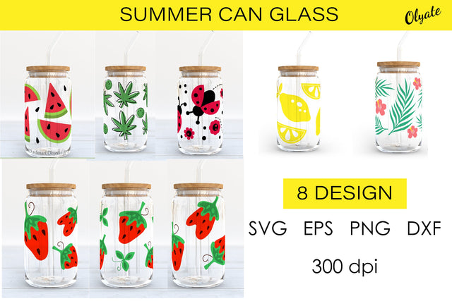 Bundle Can Glass Wrap. Summer Beer Can Wrap. 16 OZ SVG Olga Terlyanskaya 
