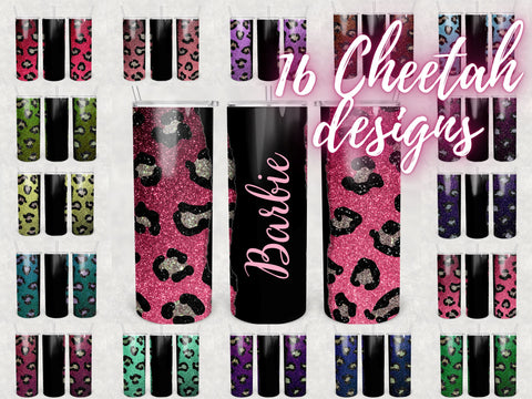 Bundle Cheetah print Tumbler 20oz skinny tumbler Castom name Sublimation BambinaCreations 
