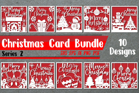 BUNDLE | Christmas Card 2 - svg eps ai png pdf SVG zafrans studio 