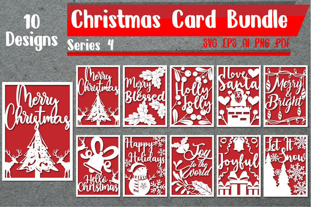 BUNDLE | Christmas Card 4 - svg eps ai png pdf SVG zafrans studio 