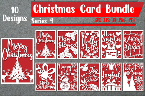 BUNDLE | Christmas Card 4 - svg eps ai png pdf SVG zafrans studio 